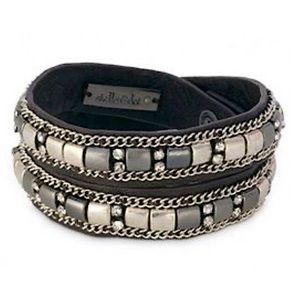 Stella & Dot Cady Double Wrap Bracelet in black